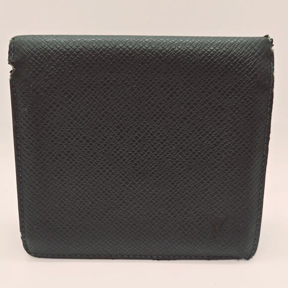 LOUIS VUITTON Paris Men's Wallet Green Bi-Fold with Snap Button Coin Pocket - Picture 3 of 16
